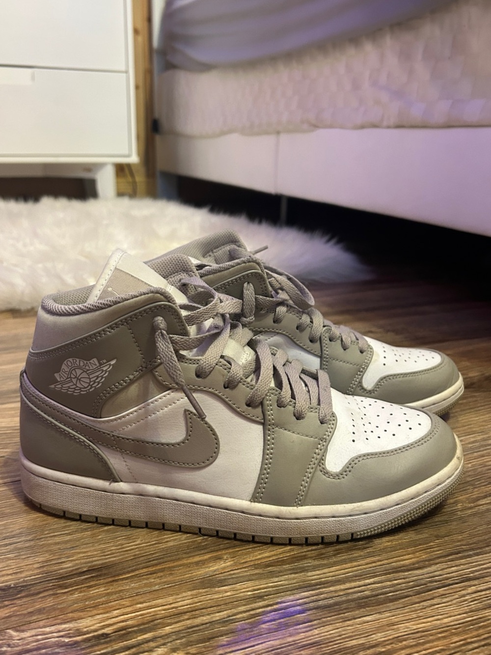 Jordan Mid-Top Sneakers in Grey and White